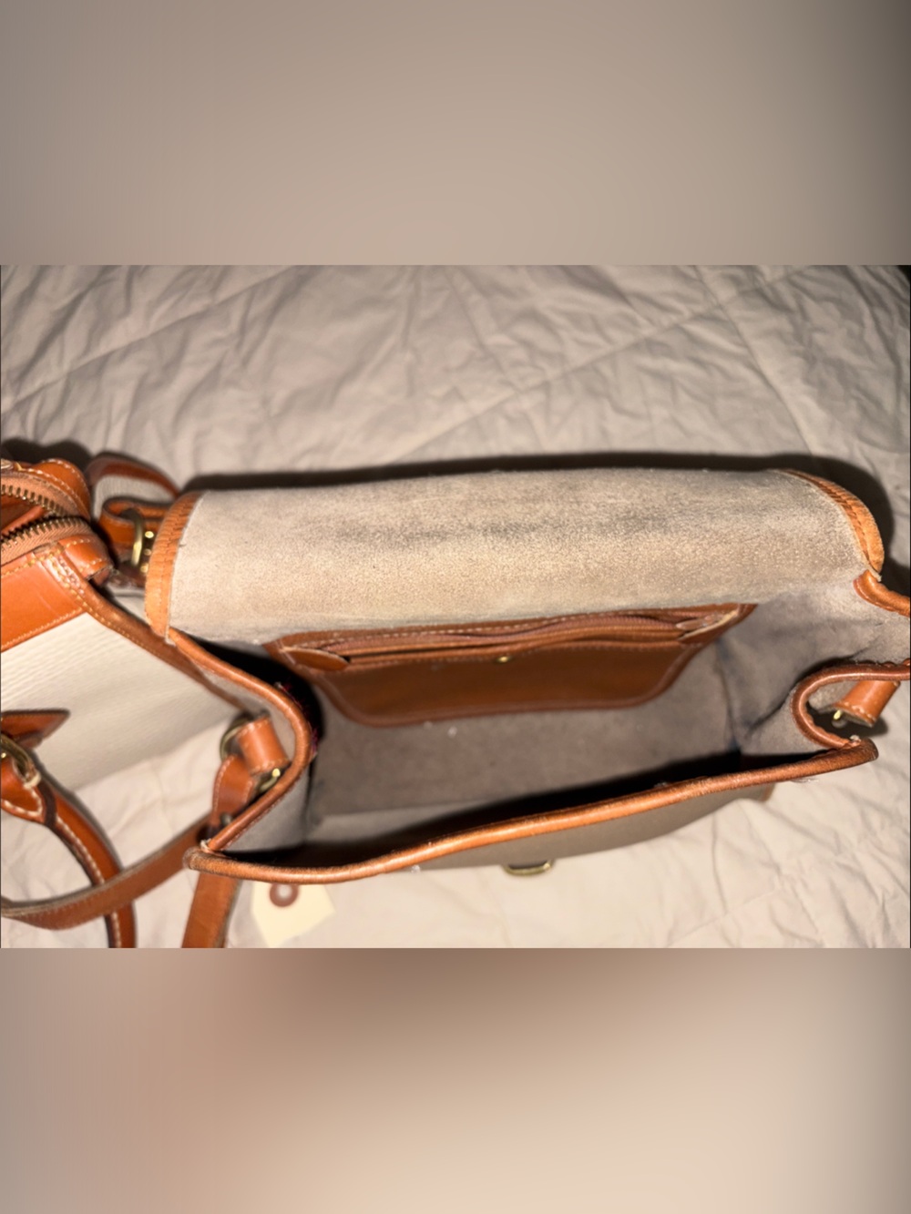 Dooney & Bourke White and Tan Leather Crossbody and Shoulder Bags - Picture 5 of 9
